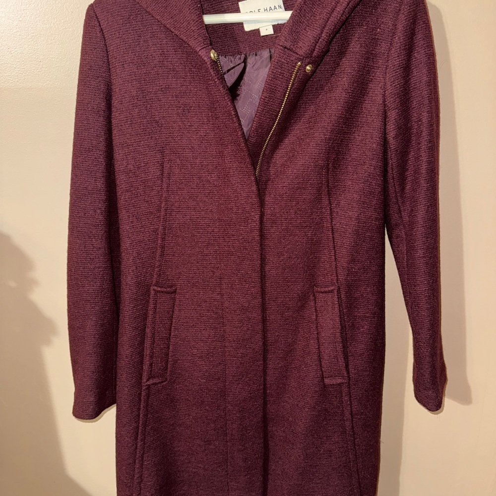 Burgundy Hooded Coat